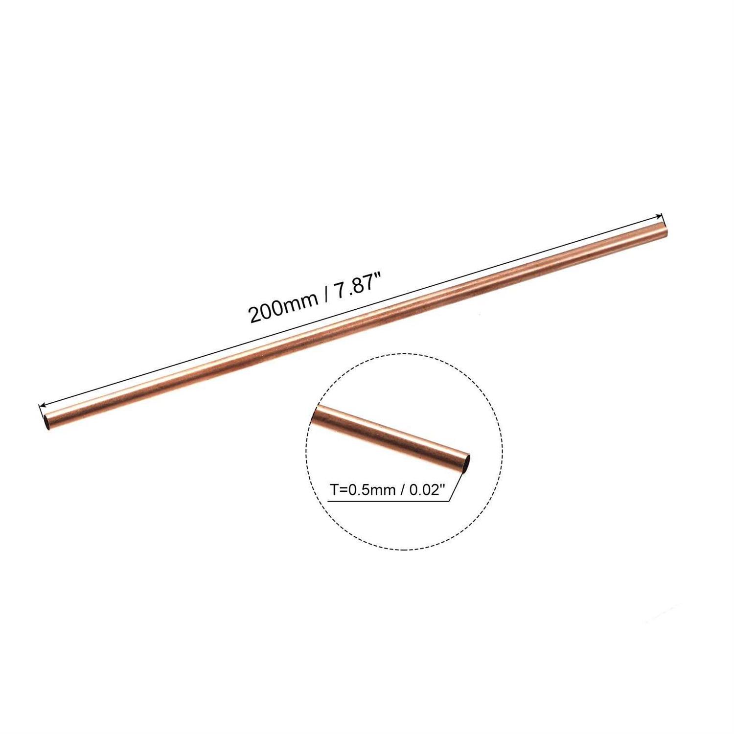 Uxcell Copper Tube 2mm 3mm 4mm 5mm 6mm 7mm OD x 0.25mm Wall Thickness 200mm Length Metal Tubing - Cheap Fitting