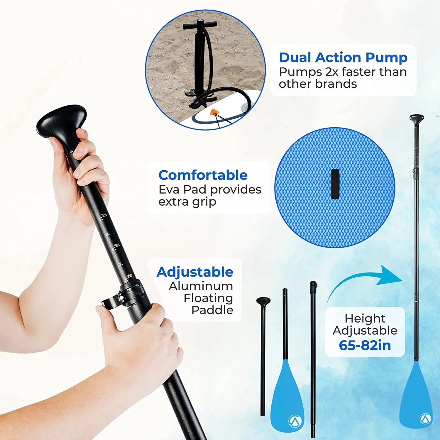 Crew Axel Inflatable Paddle Board 10'33'6”  (18lb) SUP Kit Includes Paddle Pump Bag & More Blue - Cheap Fitting