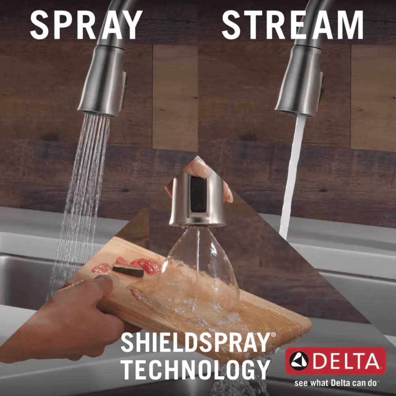 Delta 19888Z-DST Ophelia 1.8 GPM Single Hole Pull Down Kitchen Faucet 19888Z-SP-DST - Cheap Fitting