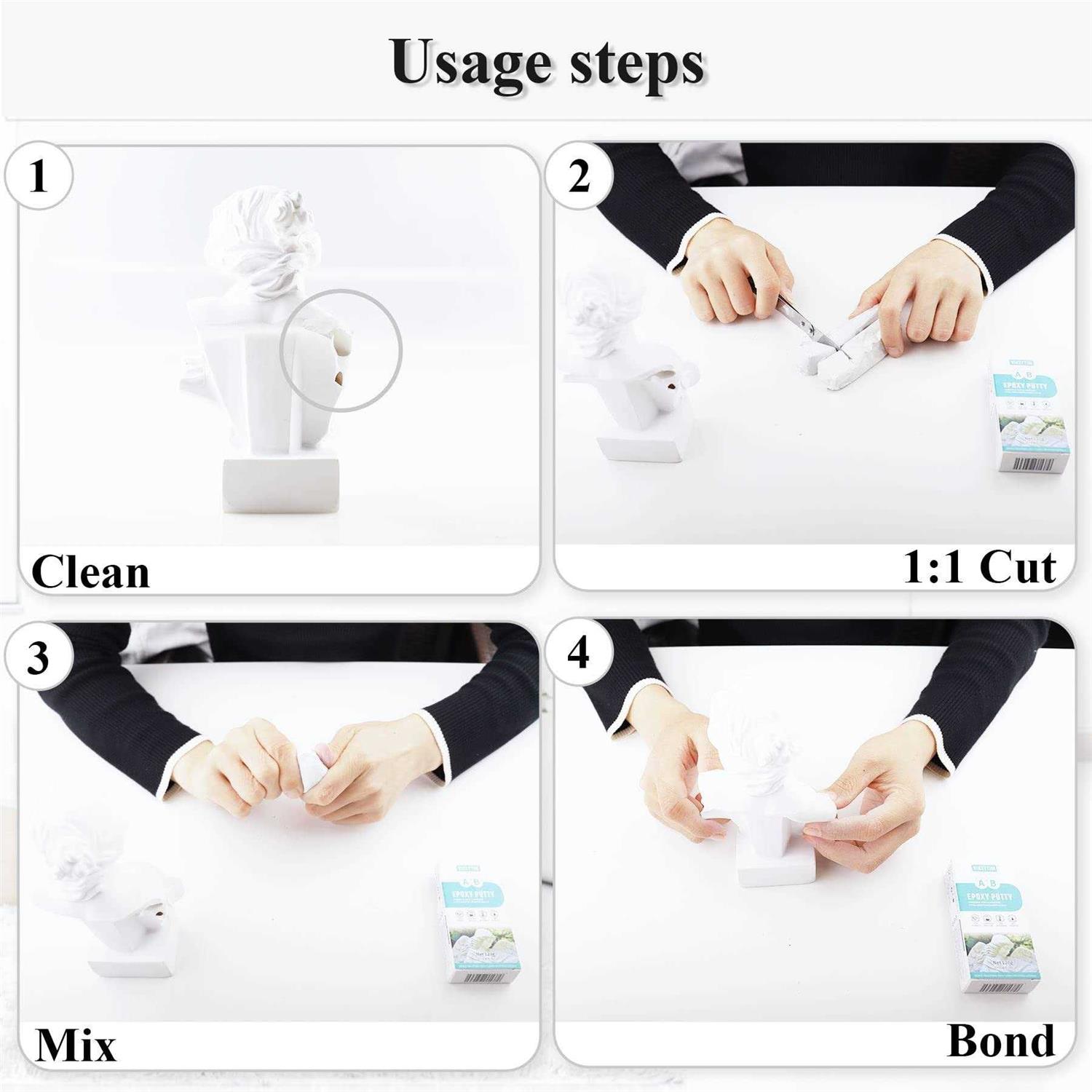 VIKEYTIM Epoxy Putty, 120g Quick Leak Repair Epoxy Putty Plastic, Ceramic, Acrylic, Metal, Stone, Wood, Glass Bonding and Repair Putty Stick - Cheap Fitting