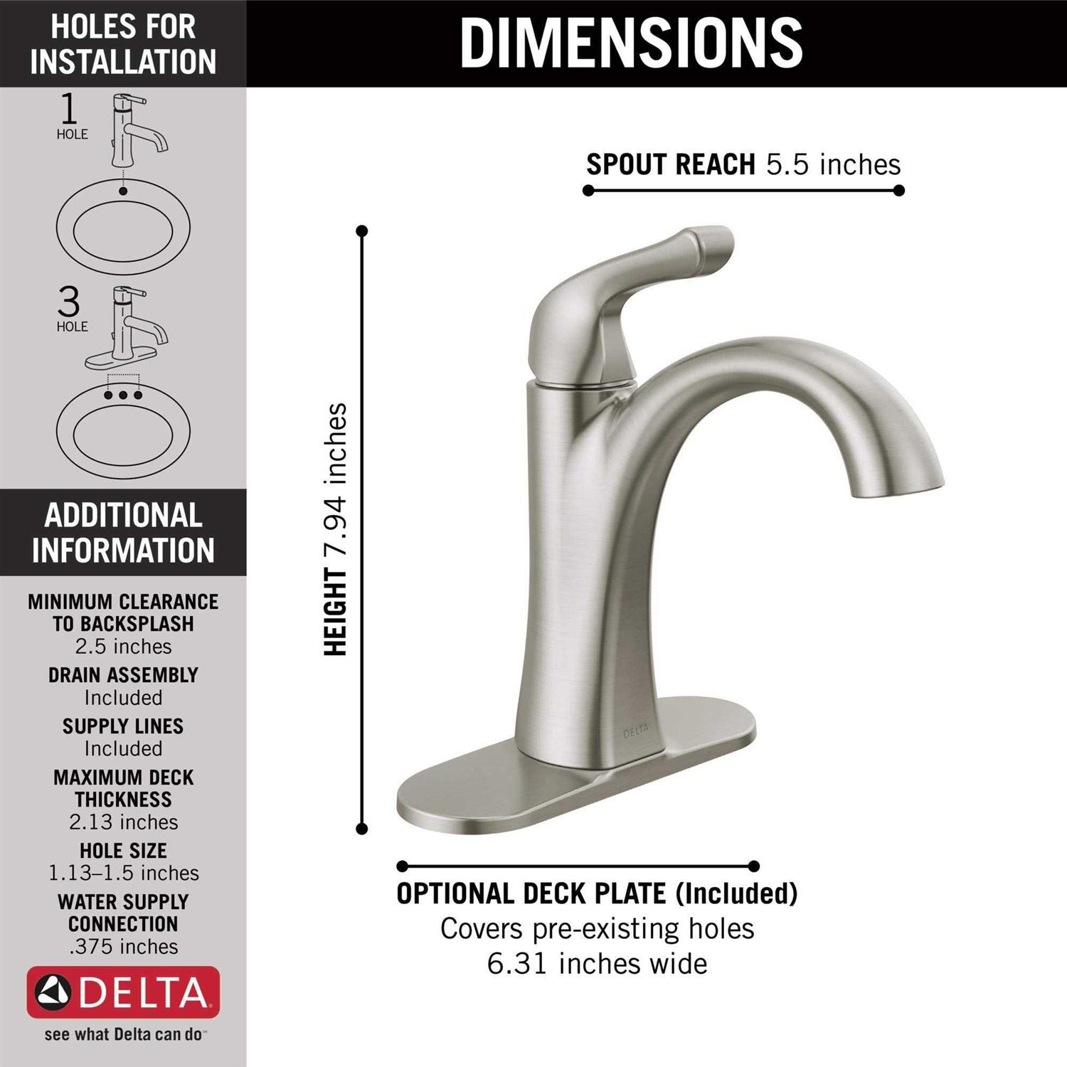 Delta Arvo Single Hole Single-handle Bathroom Faucet - Cheap Fitting