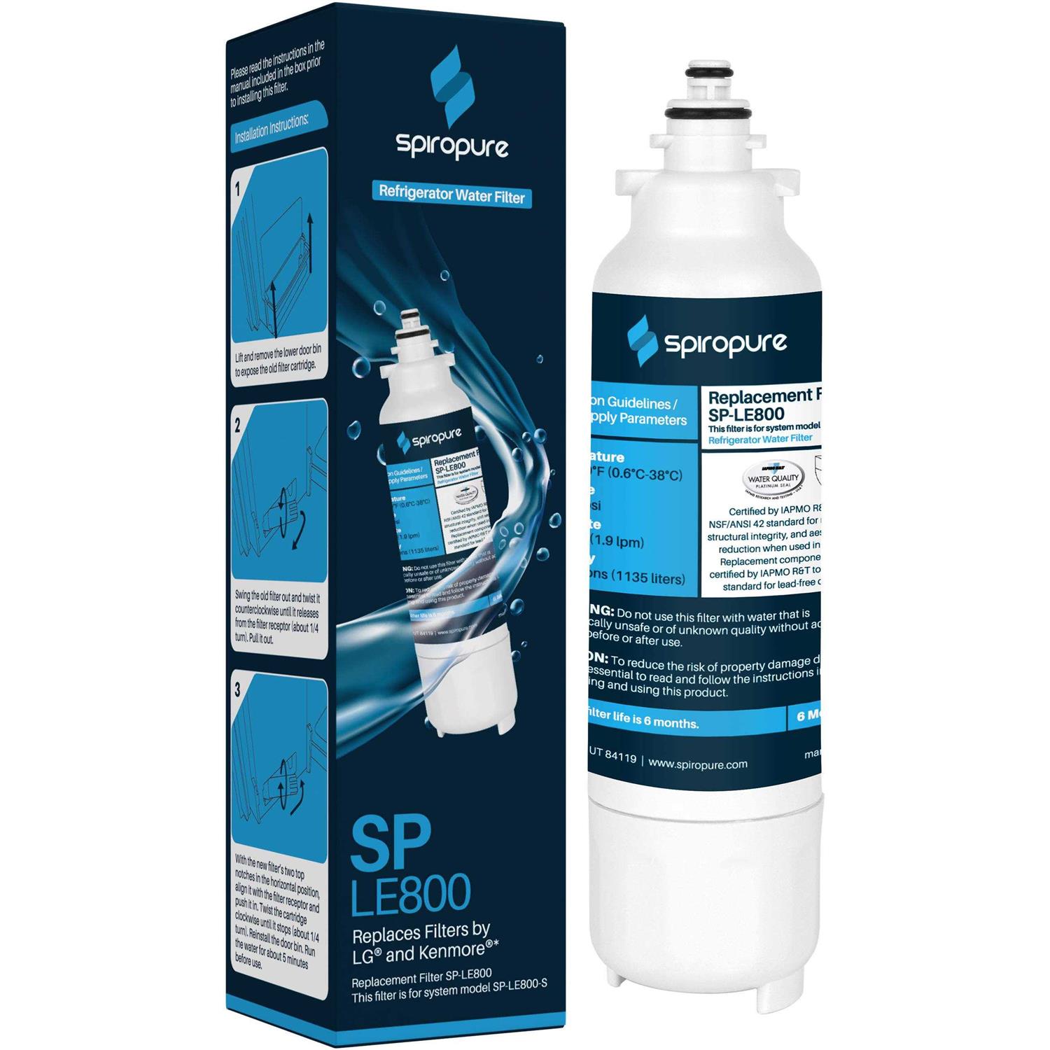SpiroPure SP-LE800 Refrigerator Water Filter Replacement LT800P ADQ73613401 New - Cheap Fitting