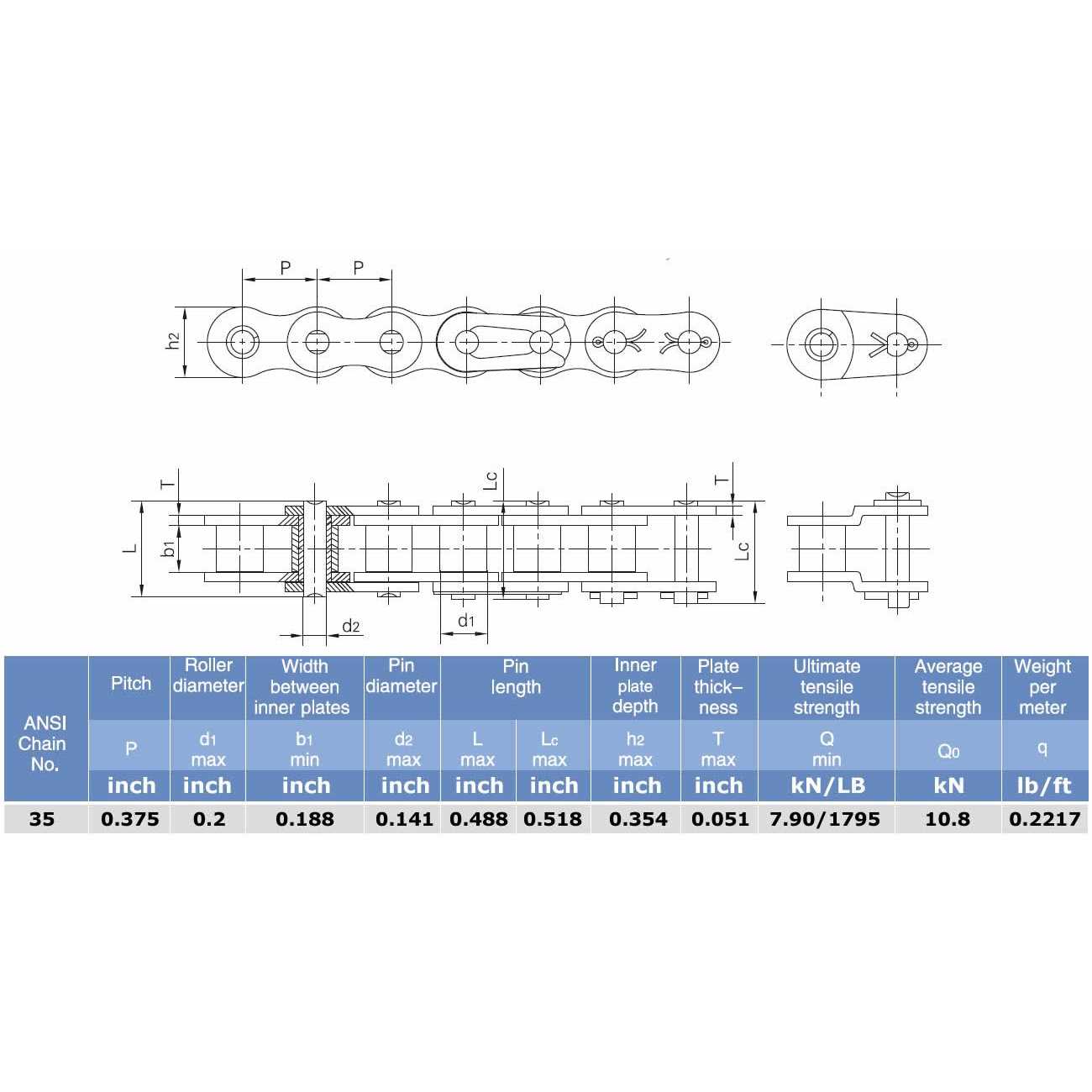 #35 Roller Chain x 3 feet + Free Link – Pgn - Cheap Fitting