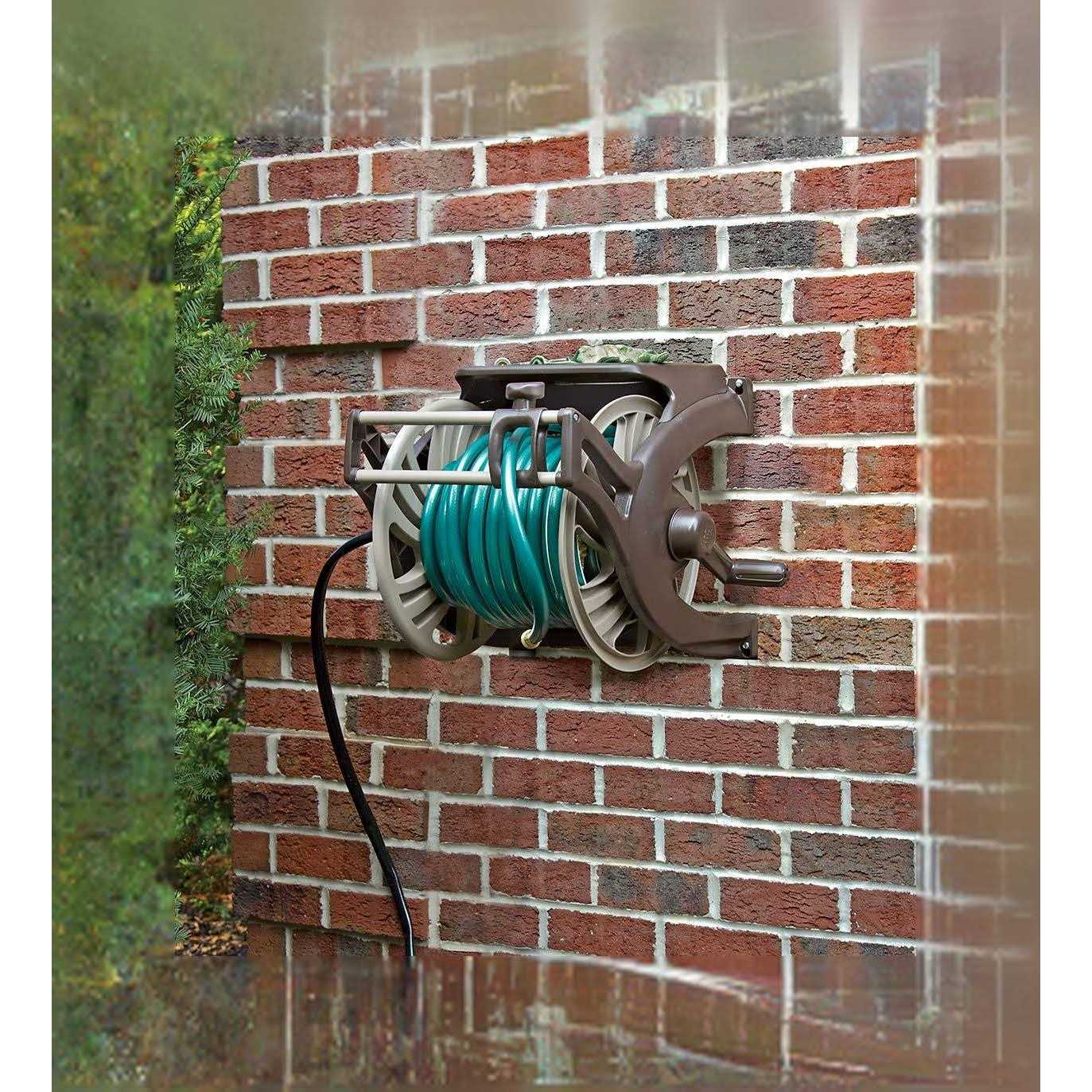 Ames Neverleak 225 ft. Wall Mount Autowinder Brown Hose Cart with Hose Guide - Cheap Fitting