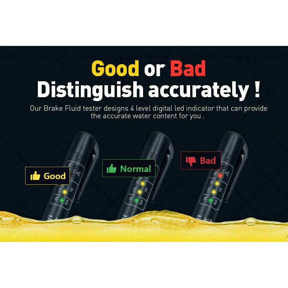 Auto Liquid Testing Brake Fluid Tester Pen 5 Led Indicator Display For - Cheap Fitting