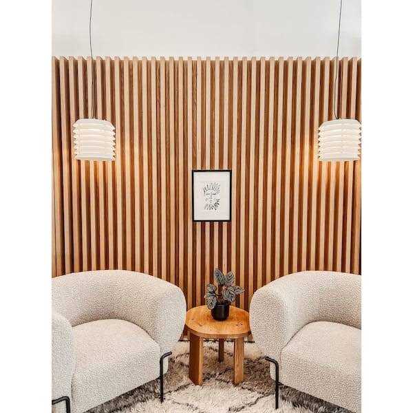 Ejoy 106 in. x 6 in x 0.5 in. Solid Wood Wall 7 Grid Cladding Siding Board - Cheap Fitting