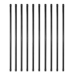 Pegatha 36 in. x 3/4 in. Black Aluminum Round Deck Railing Baluster - Cheap Fitting
