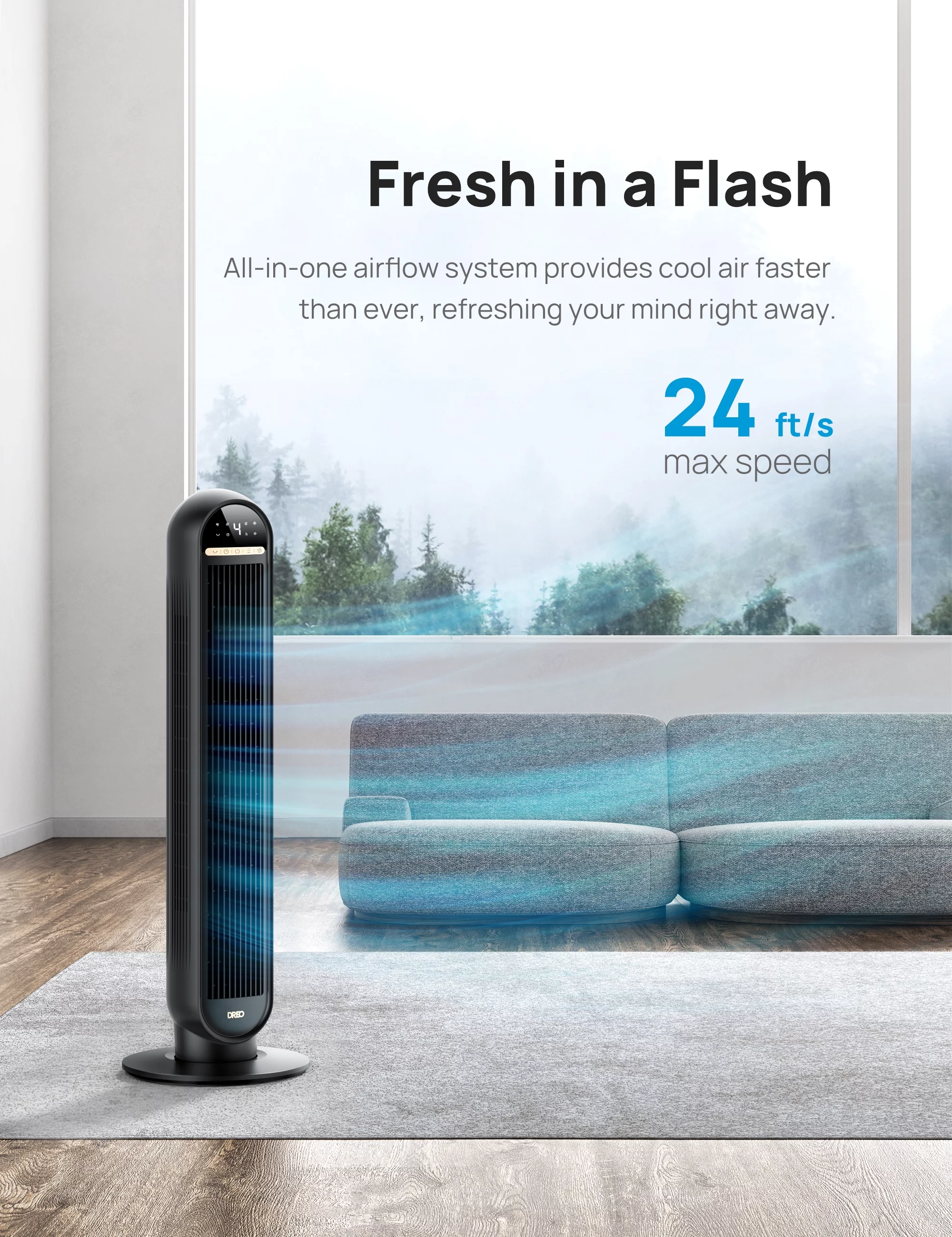 Dreo Tower Fans for Home, 36