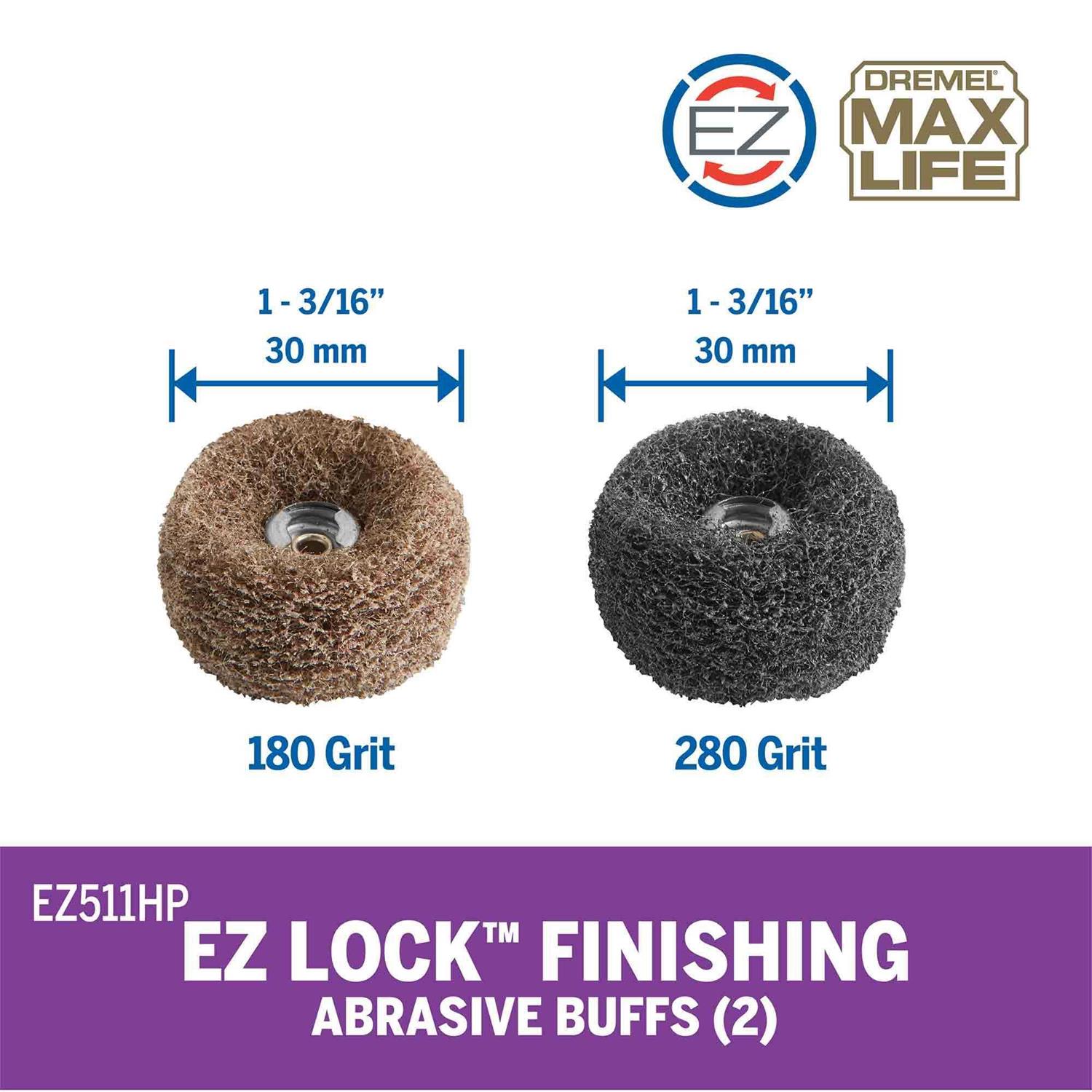 Dremel EZ511HP Max Life 180 & 280 Grit Finishing Abrasive Buffs - Cheap Fitting