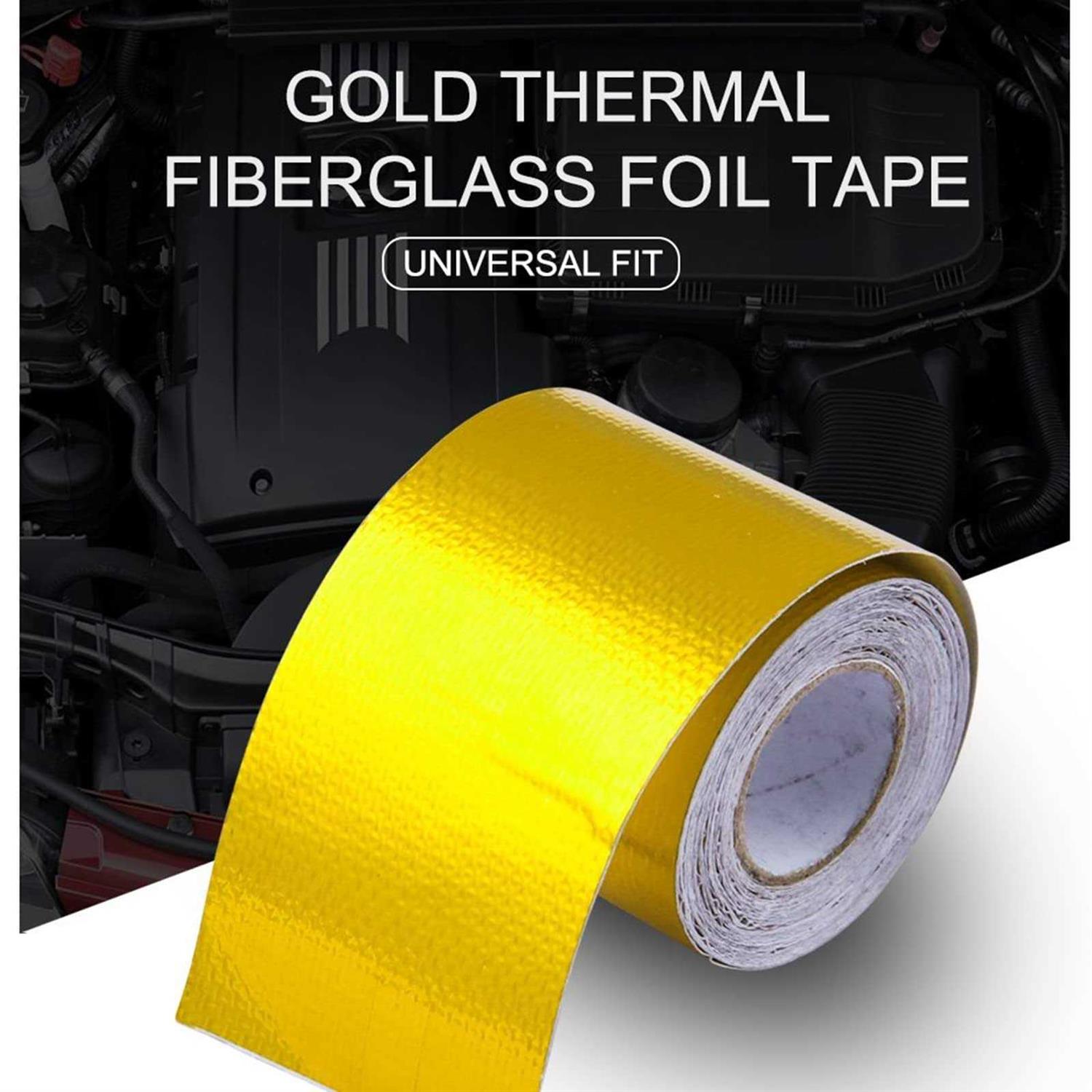 Sporacingrts 2 Gold Adhesive Heat Shield Wrap Roll Compatible with Car Intake Pipe - Cheap Fitting