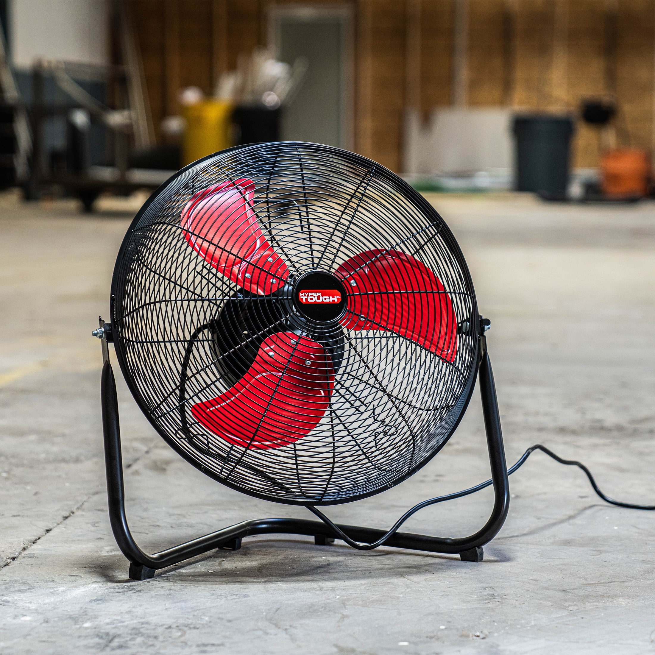 Hyper Tough New 18 inch High Velocity Internal Oscillation Floor Fan Red & Black - Cheap Fitting