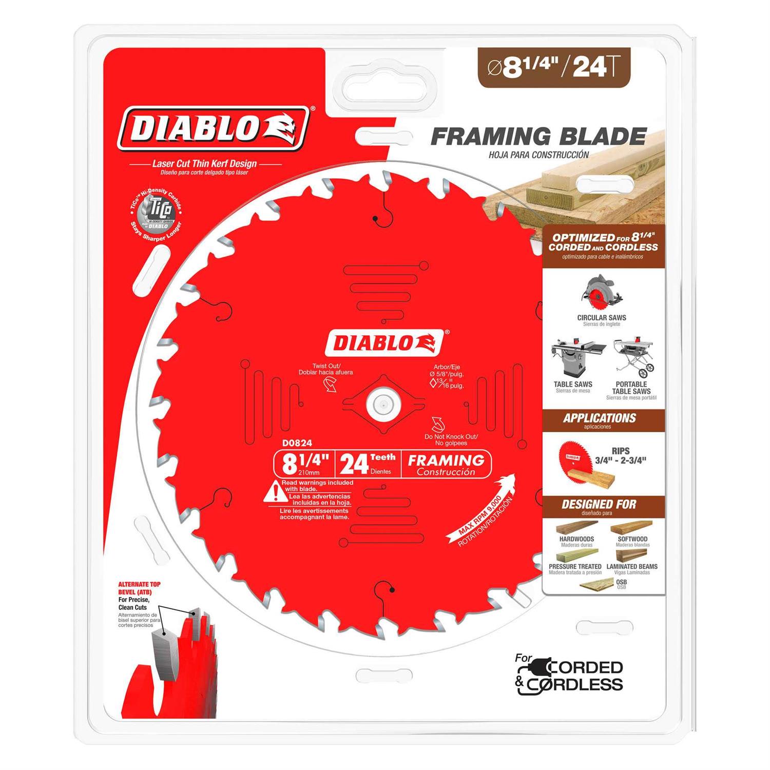 Diablo 5-3/8-in. 24-Tooth Framing Trim Saw Blade D0524X - Cheap Fitting