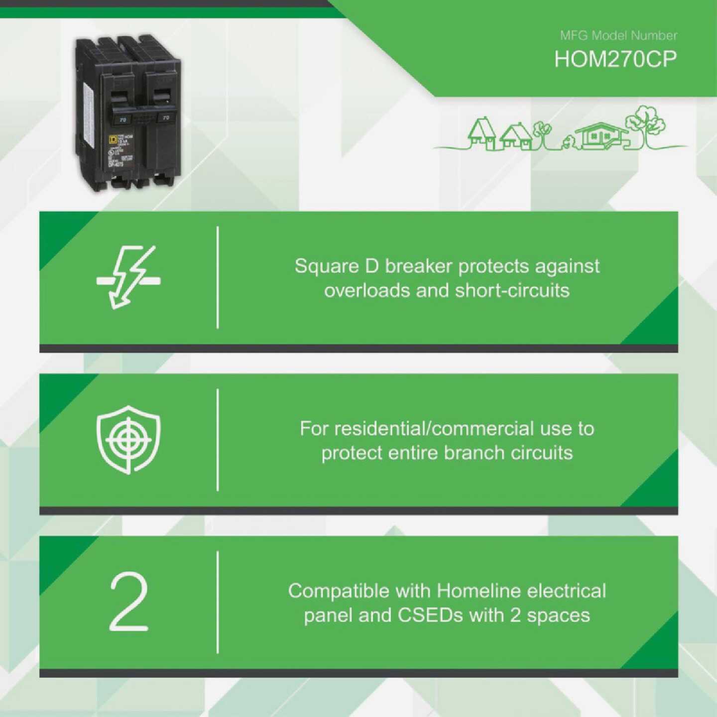Square D Homeline Circuit Breaker 70 - Cheap Fitting