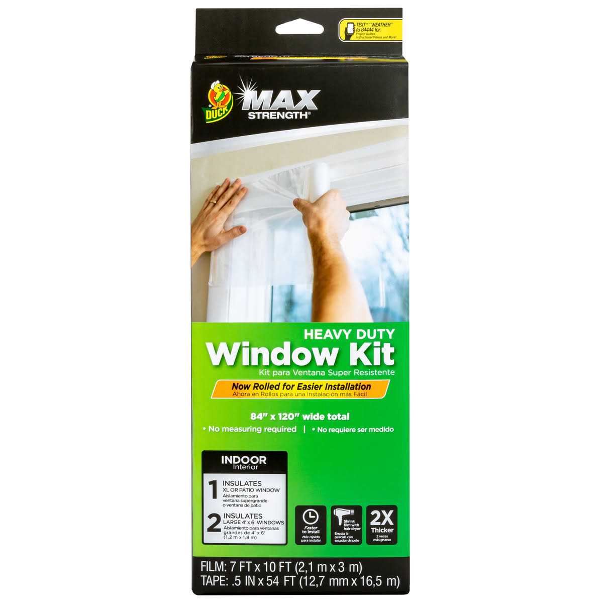 Duck Brand 84 inch x 120 inch Max Strength Rolled Window Kit, Fits Patio Doors or XL Windows - Cheap Fitting