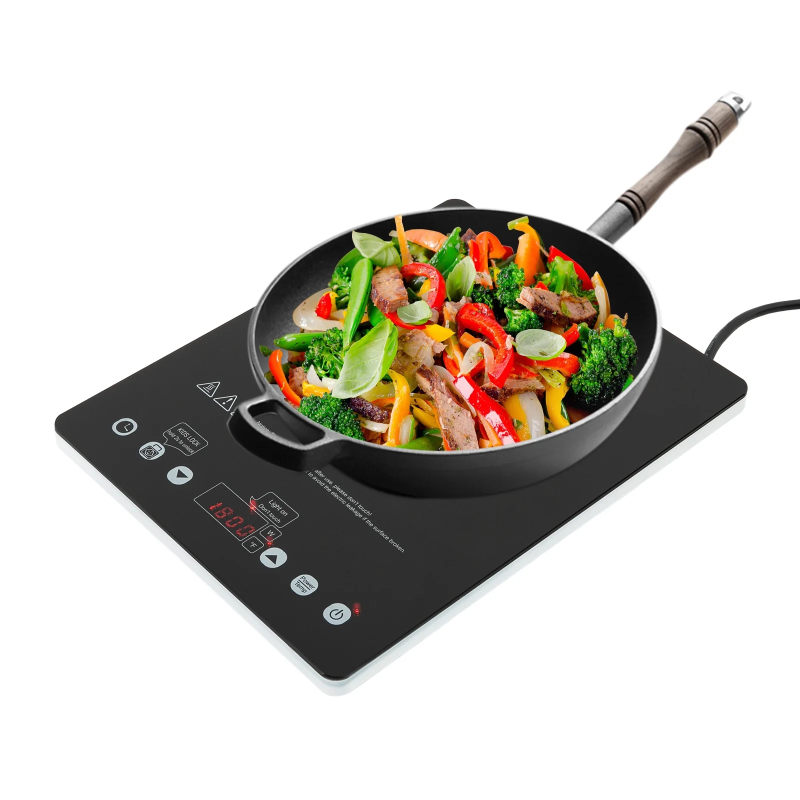 Electric Cooktop for Kitchen Countertop Burner 1800w Corded Electric Ceramic Stove 11*14.2*2.5in Touch Buttons Control  DT1-3 - Cheap Fitting