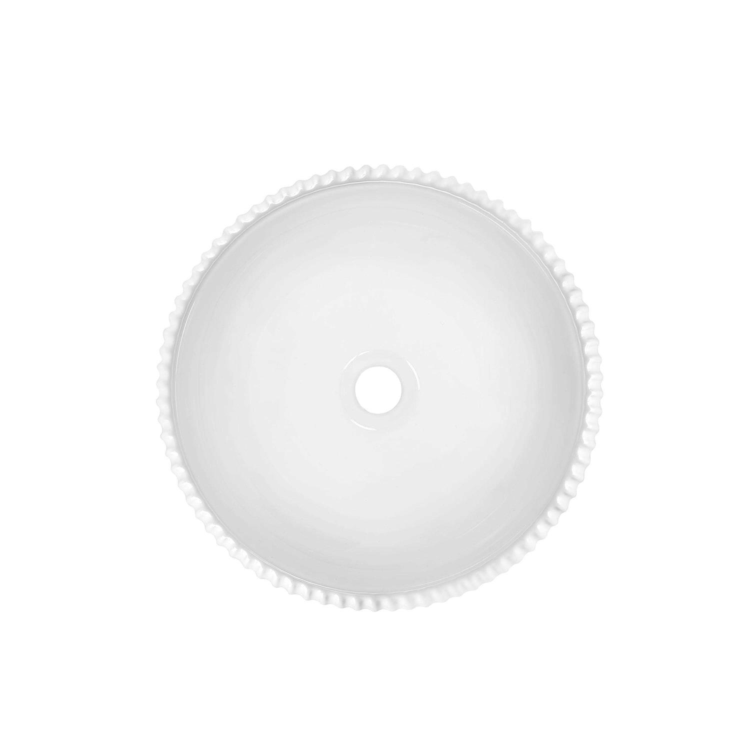 ELLAI Glossy White Vessel Round Modern Bathroom Sink ML-54401 - Cheap Fitting