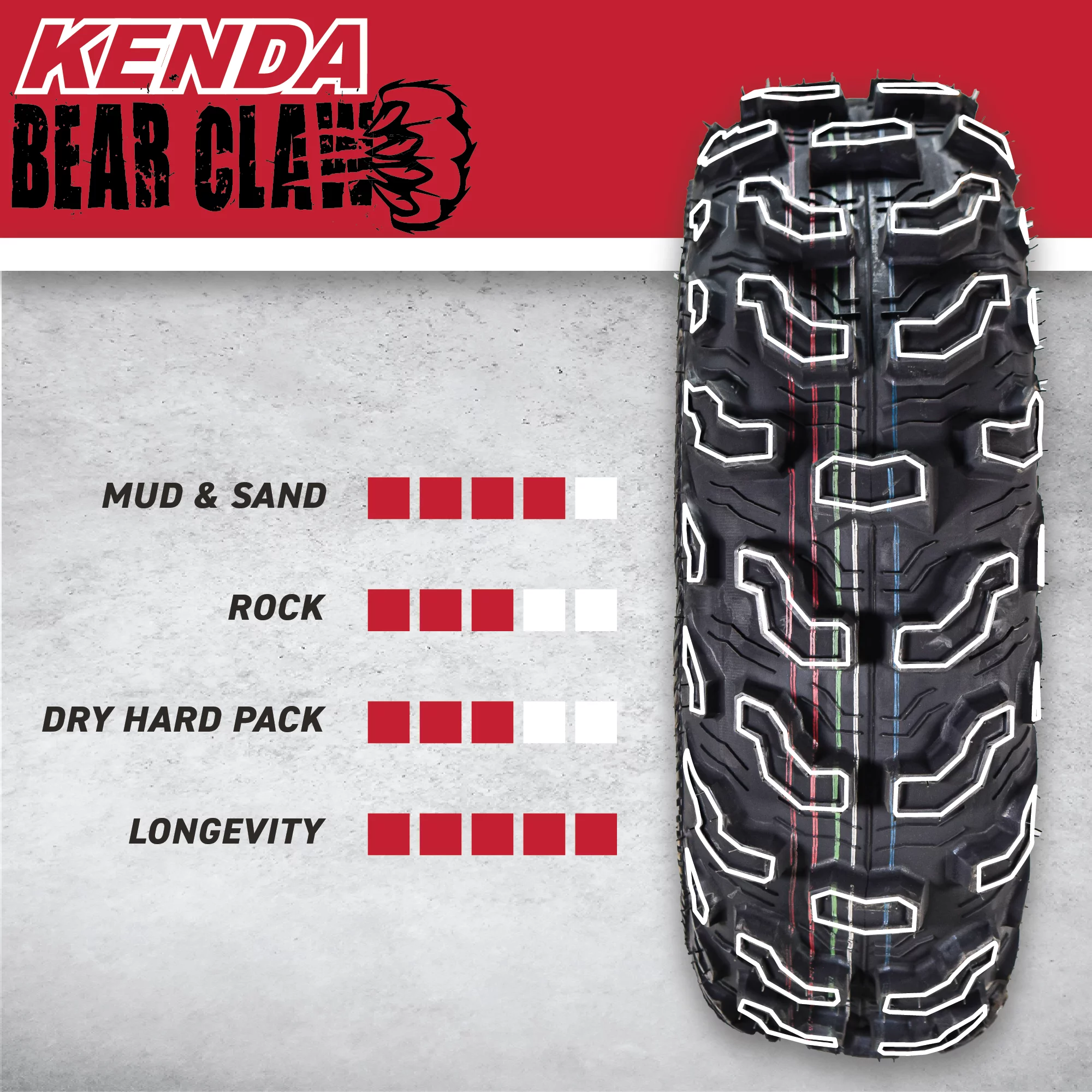 Kenda Bear Claw EX 23x8-11 Front ATV 6 PLY Tires - 2 Pack - Cheap Fitting