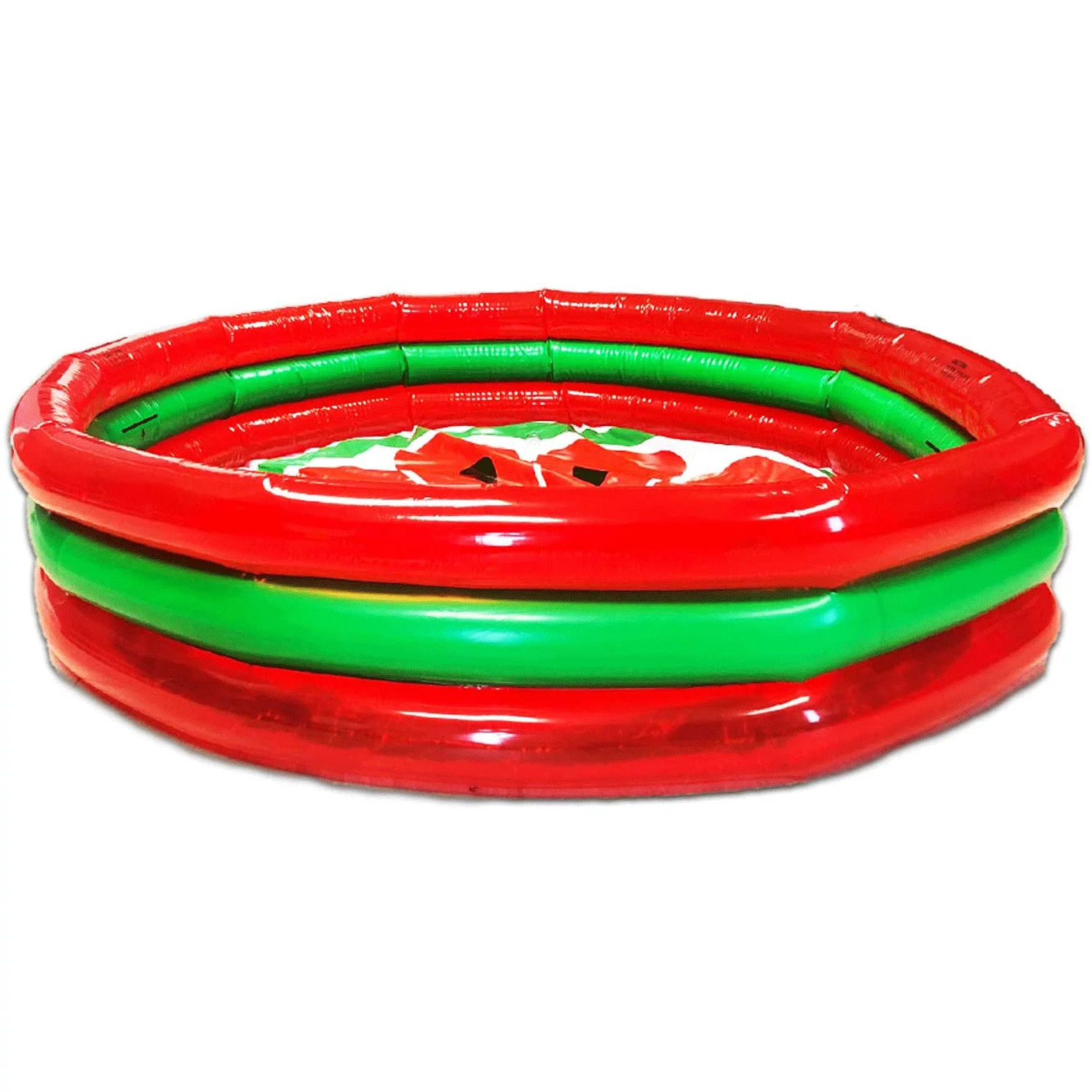Hoovy 59 Inch 53 Gallon 3 Ring Watermelon Inflatable Kiddie Swimming Pool Set - Cheap Fitting