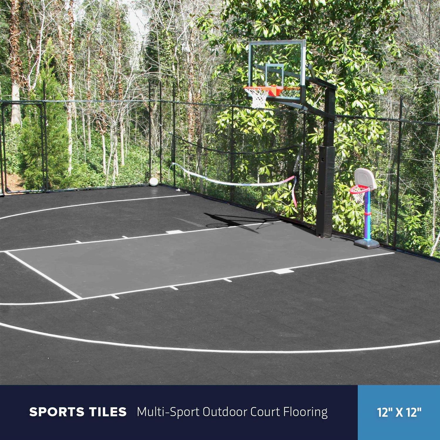 Incstores 5/8 Inch Thick Outdoor Basketball Court Flooring Build The Ultimate Space for Basketball, Tennis, and More with Weatherproof Plastic - Cheap Fitting