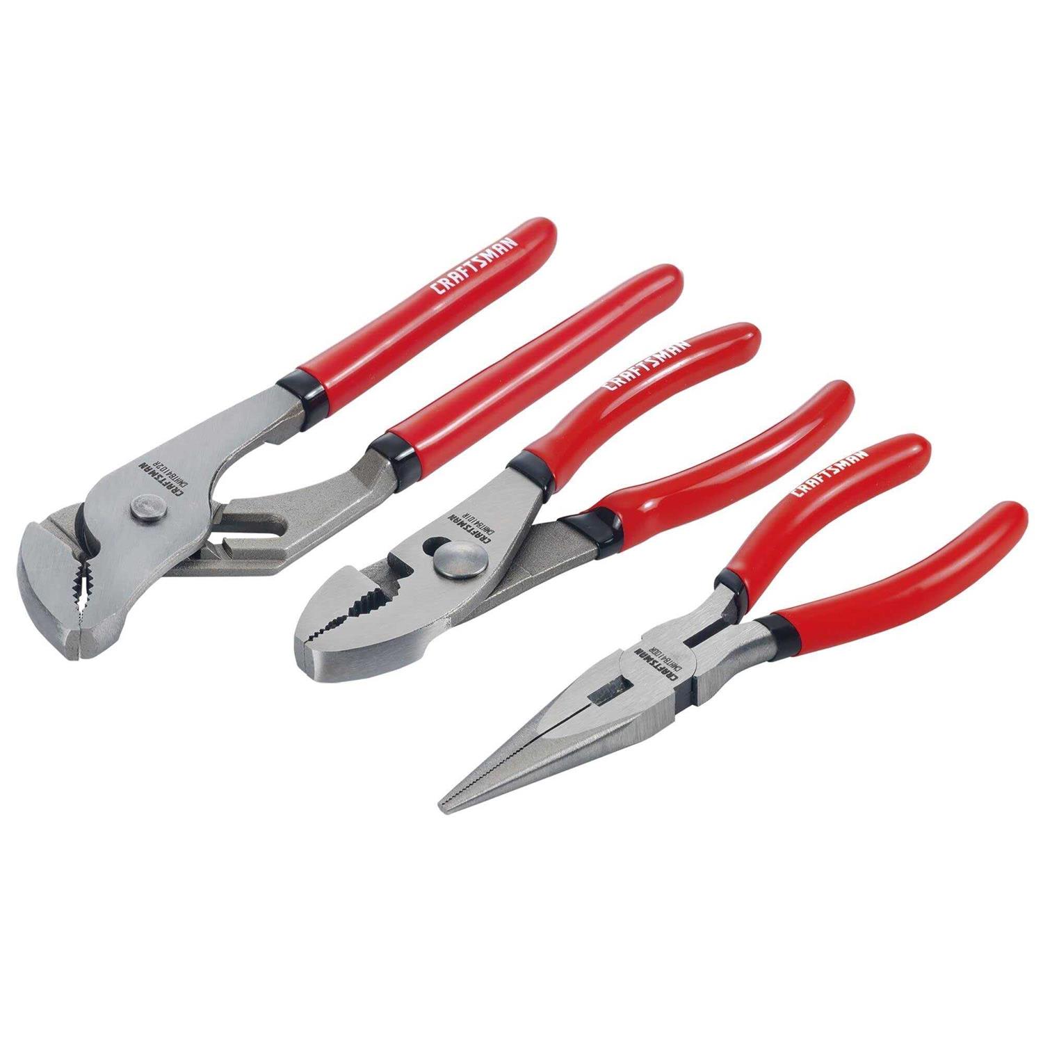Craftsman Pliers Set 3 Piece Set 6 Inch Long Nose CMHT84103R - Cheap Fitting