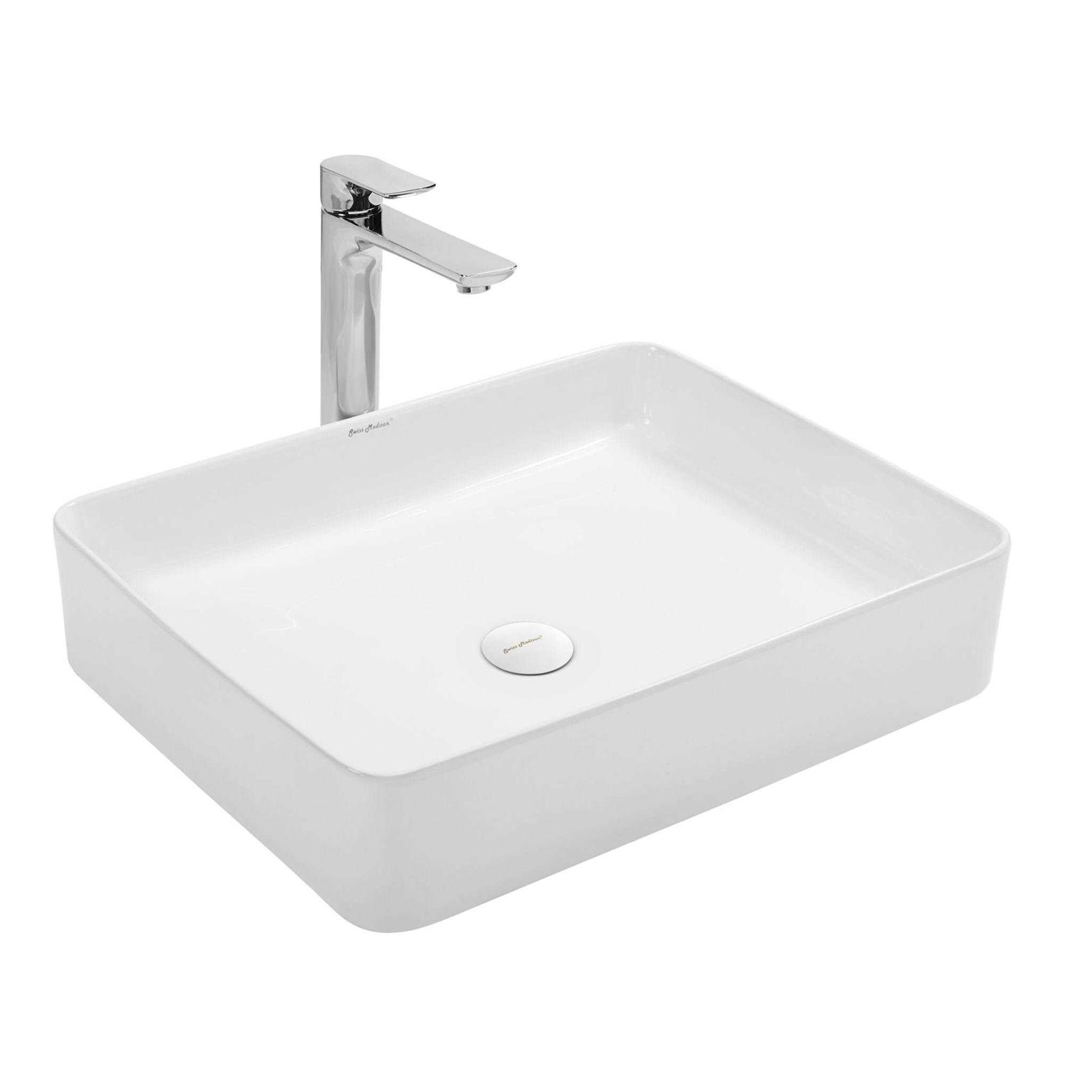 Swiss Madison Concorde Rectangle Ceramic Vessel Sink - Cheap Fitting