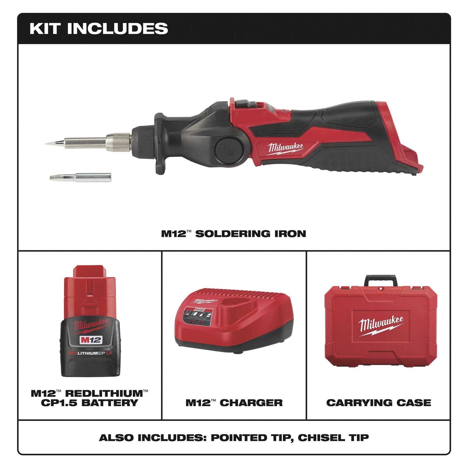 2488-21 Milwaukee M12 Soldering Iron Kit - Cheap Fitting