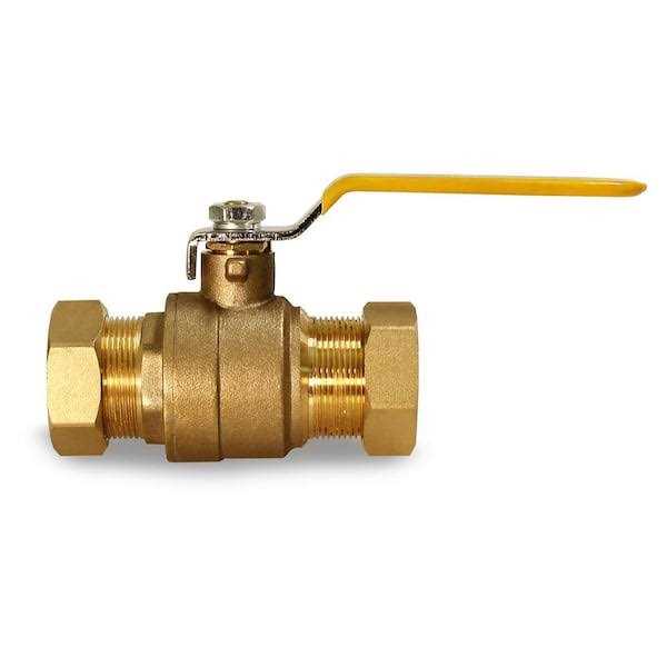 The Plumber’s Choice Premium Brass Full Port Ball Valve with 1/2 in. Compression Connections - Cheap Fitting