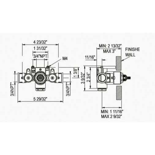 Rohl 3/4 Thermostatic Rough Valve 1005N - Cheap Fitting