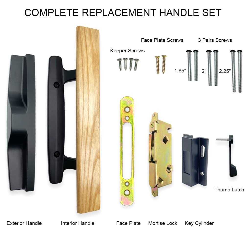ALLYWASAI Sliding Patio Door Handle Set with Mortise Lock, Face Plate and Keeper - Cheap Fitting