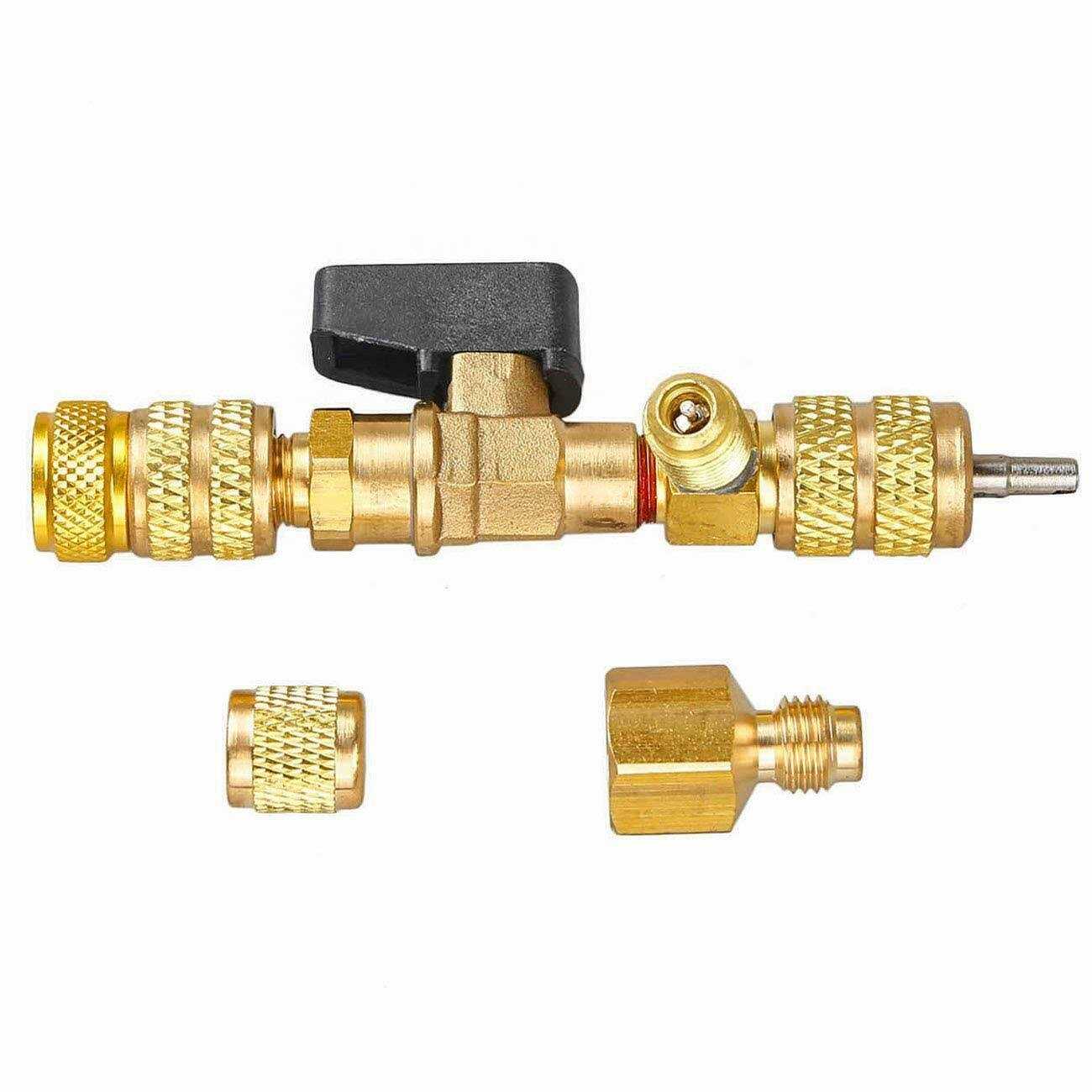 T6 Valve Core Remover/Installer with Dual Size SAE 1/4 & 5/16 Port Air Conditioning Line Repair Tools for HVAC R32 R410A - Cheap Fitting