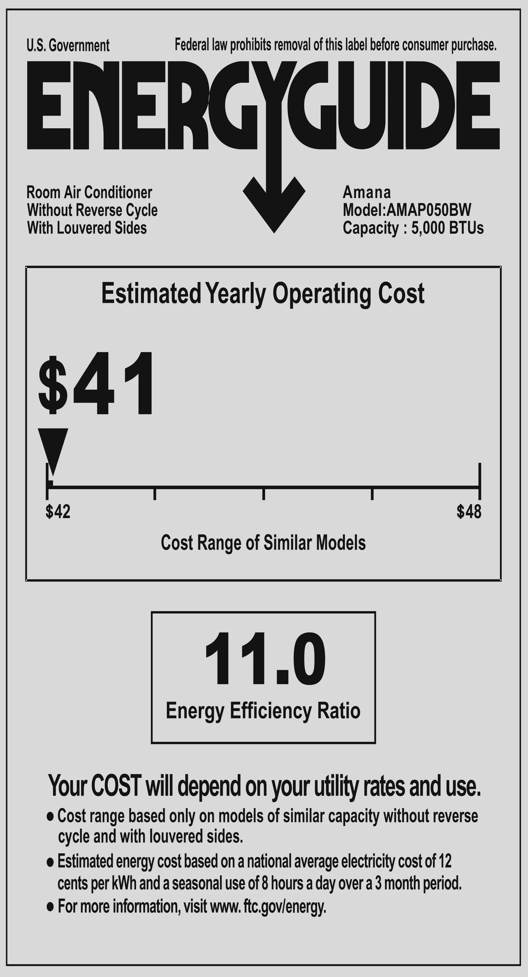 Amana 5,000 BTU 115V Window-Mounted Air Conditioner with Mechanical Controls - Cheap Fitting