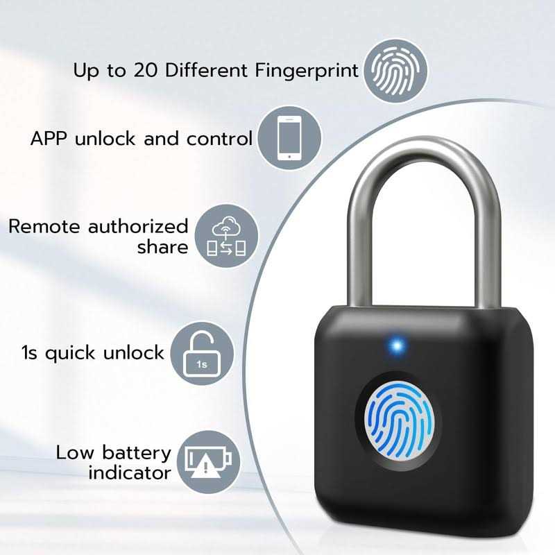 Fingerprint Padlock Pothunder Padlock Locker Lock Combination Lock Fingerprint Lock with APP Unlock - Cheap Fitting