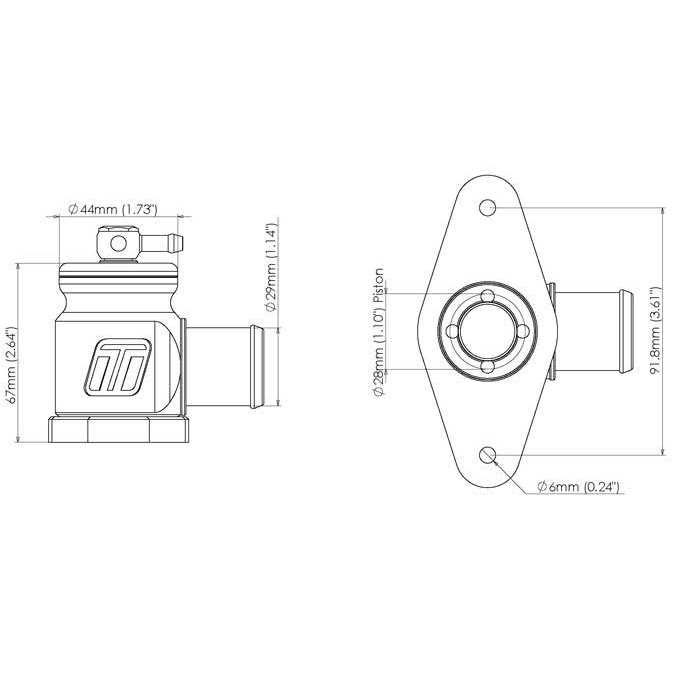 Turbosmart BOV Kompact Plumb Back TS-0203-1210 - Cheap Fitting