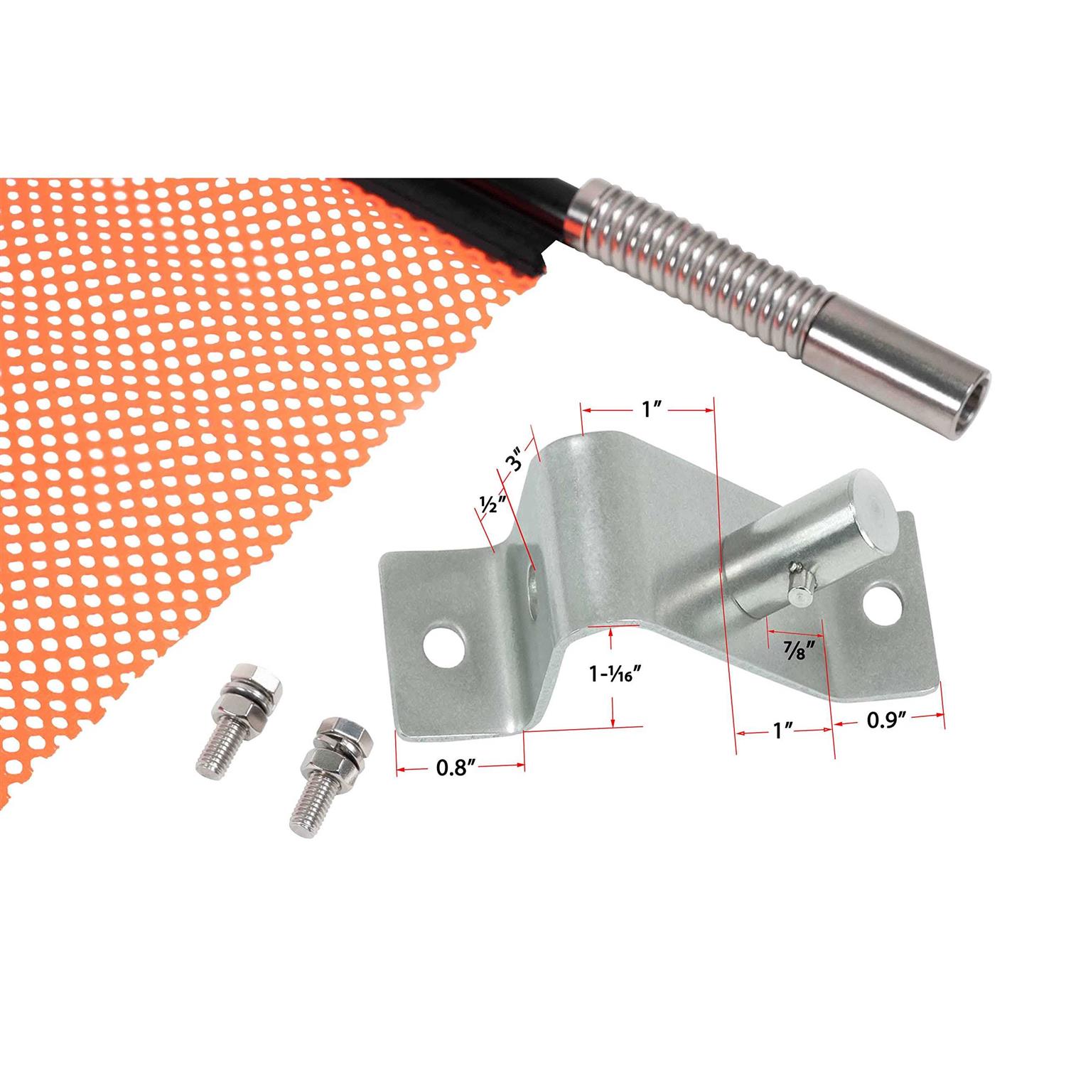 Mytee Products Ez Mount Warning Flag 18 x 18 Mesh Safety Flag DOT Compliant - Cheap Fitting