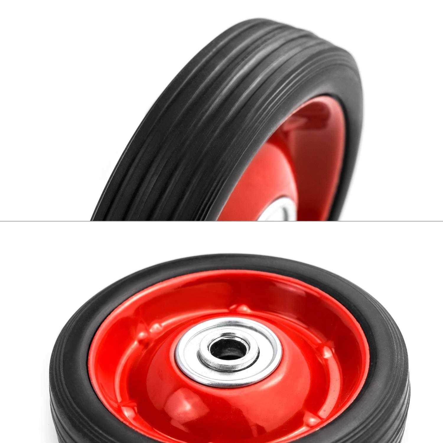 Qwork 2 Pack 5 x 1.5 Premium Rubber Wheel with Ball Bearing - Cheap Fitting