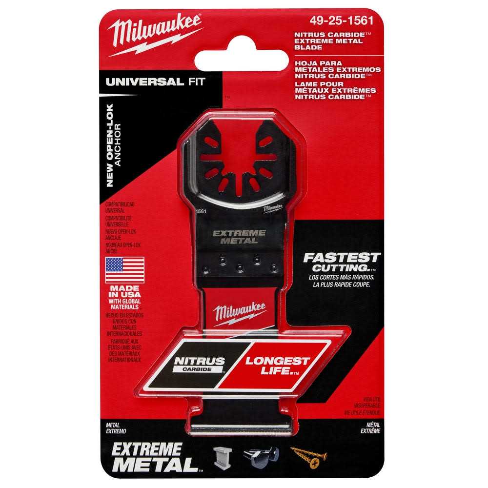 Milwaukee NITRUS CARBIDE Extreme Metal Universal Fit OPEN LOK Multi Tool Blade 49-25 - Cheap Fitting
