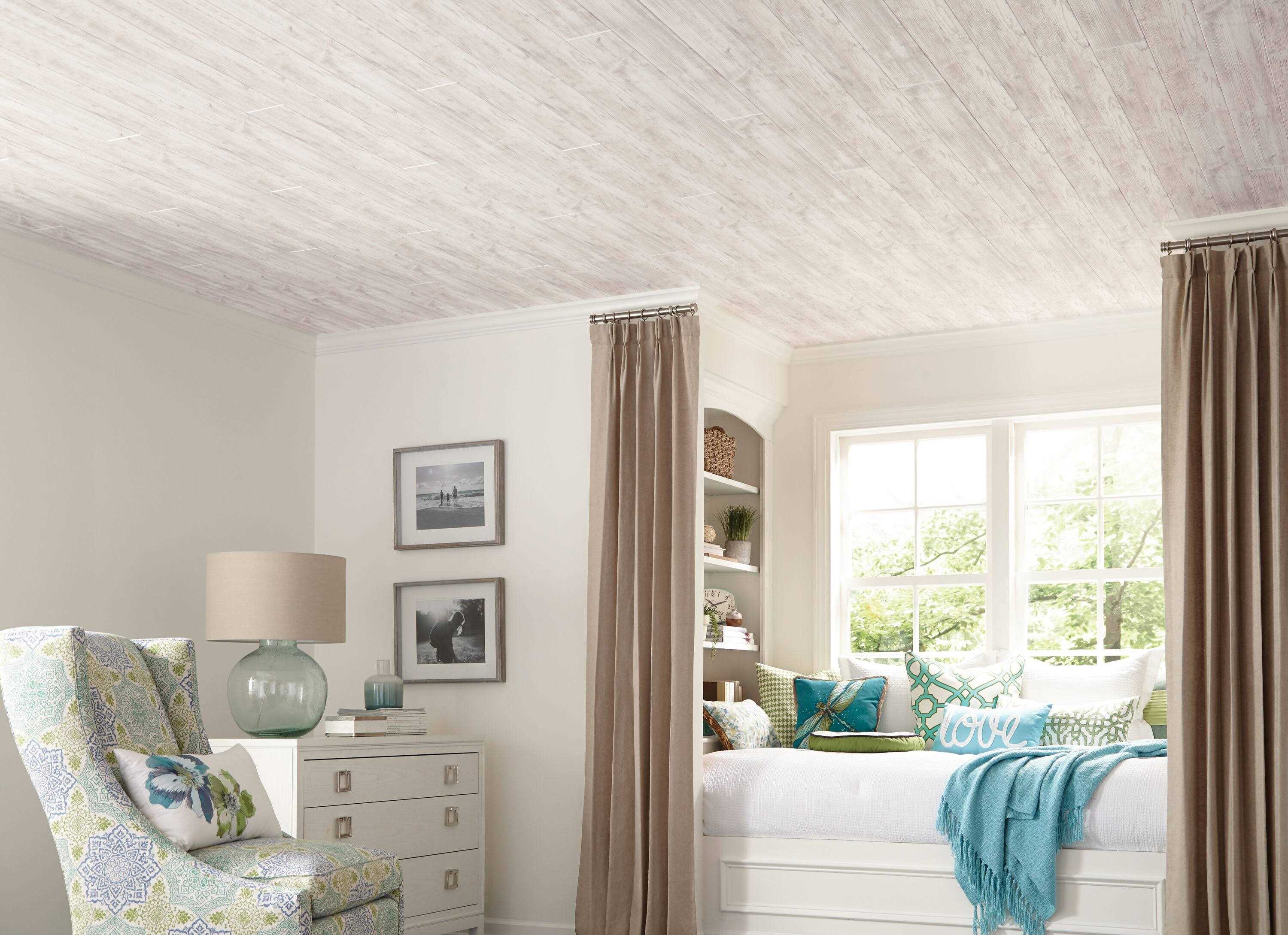 Armstrong Ceilings WoodHaven 5 in. x 7 ft. Coastal White Tongue and Groove Ceiling Plank - Cheap Fitting