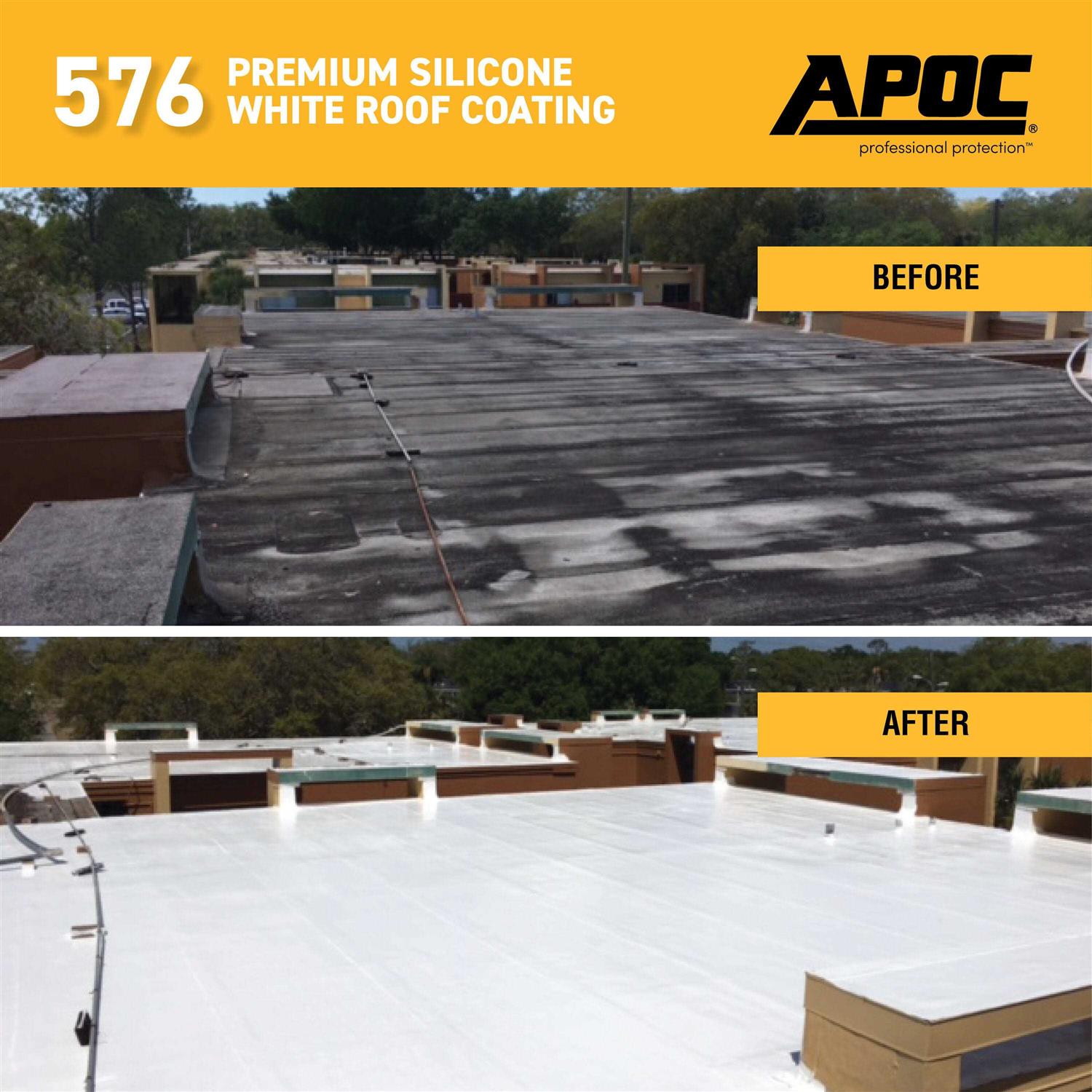 APOC Gloss Bright White Silicone Roof Coating 5 gal - Cheap Fitting