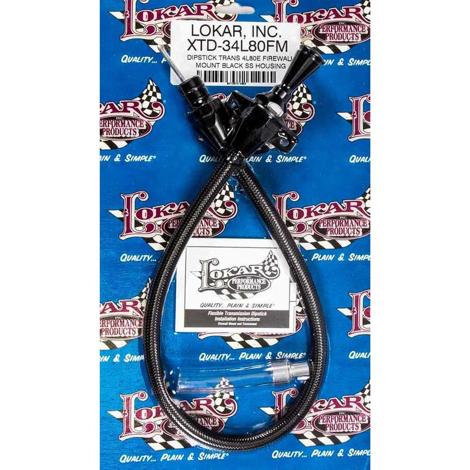 Lokar XTD-34L80FM Transmission Dipstick Hi-Tech Firewall Mount - Cheap Fitting