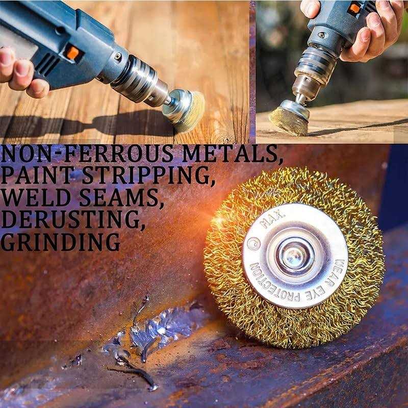 Ervige Wire Brush Wheel Cup Brush Set,12 Pack Coarse Crimped 1/4 Inch Shank Wire Wheel for Drill Attachment - Cheap Fitting