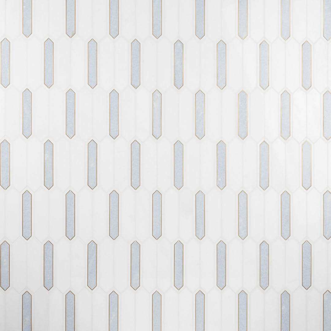 Zip 11.65” W x 13.62” L Marble and Brass Mosaic Tile Ivy Hill Tile - Cheap Fitting