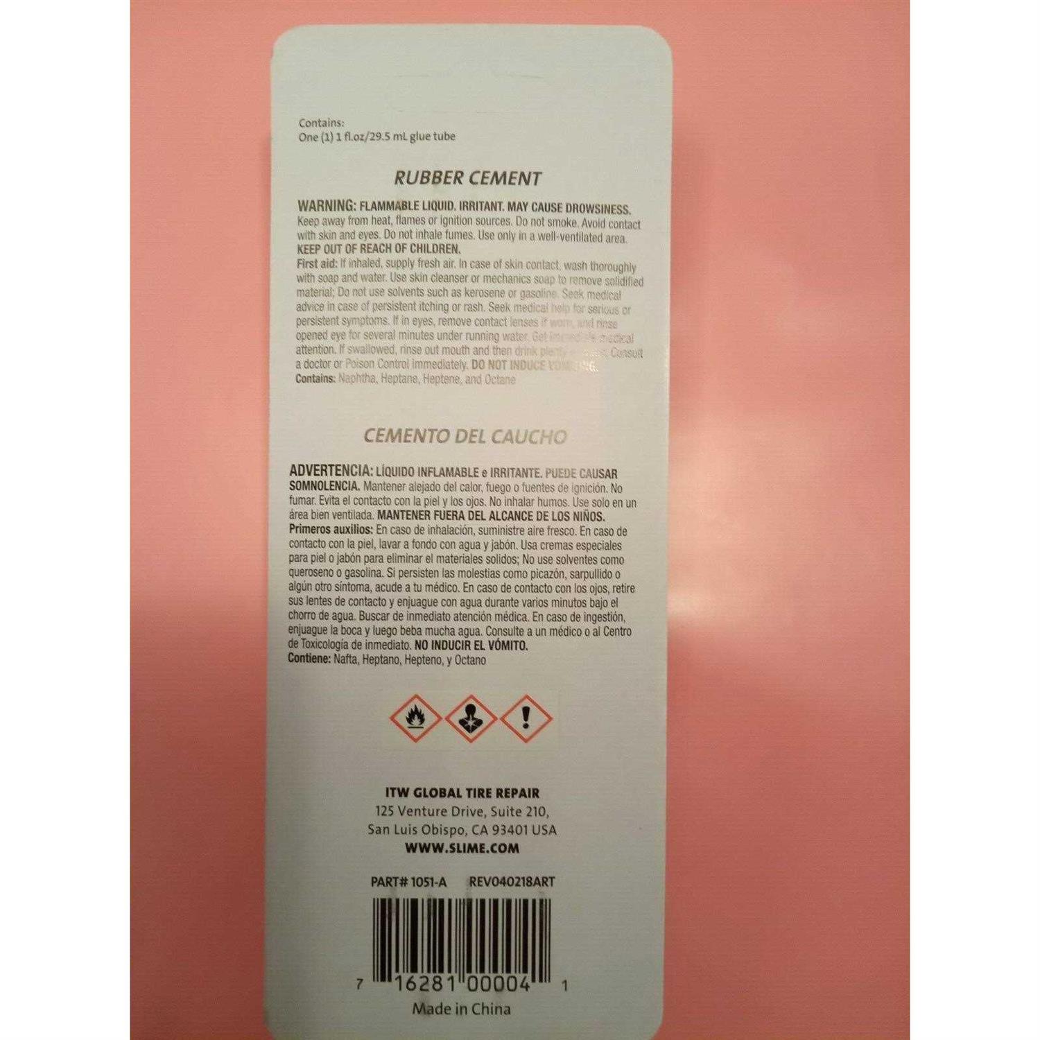 Slime 1051-A Rubber Cement - Cheap Fitting