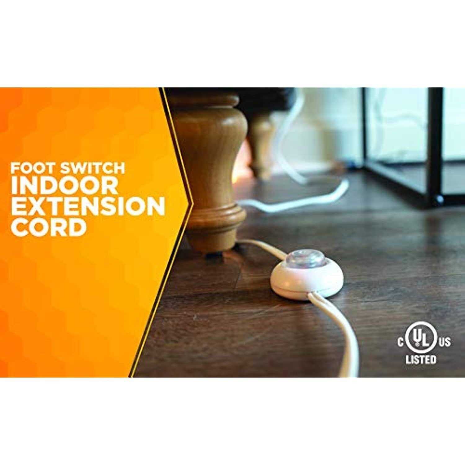 Woods 3834934 Indoor 15 ft. White Extension Cord with Switch - Cheap Fitting