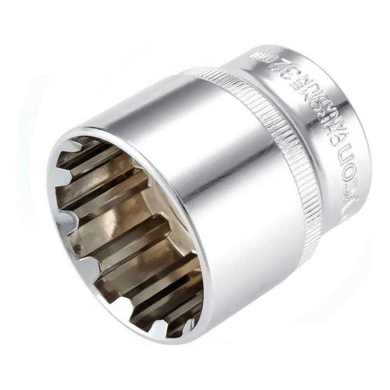 Qnkaa Spline Socket Set 1/2 Drive Universal Metric 8-32mm 12-point Cr-V Socket Set 19pcs - Cheap Fitting