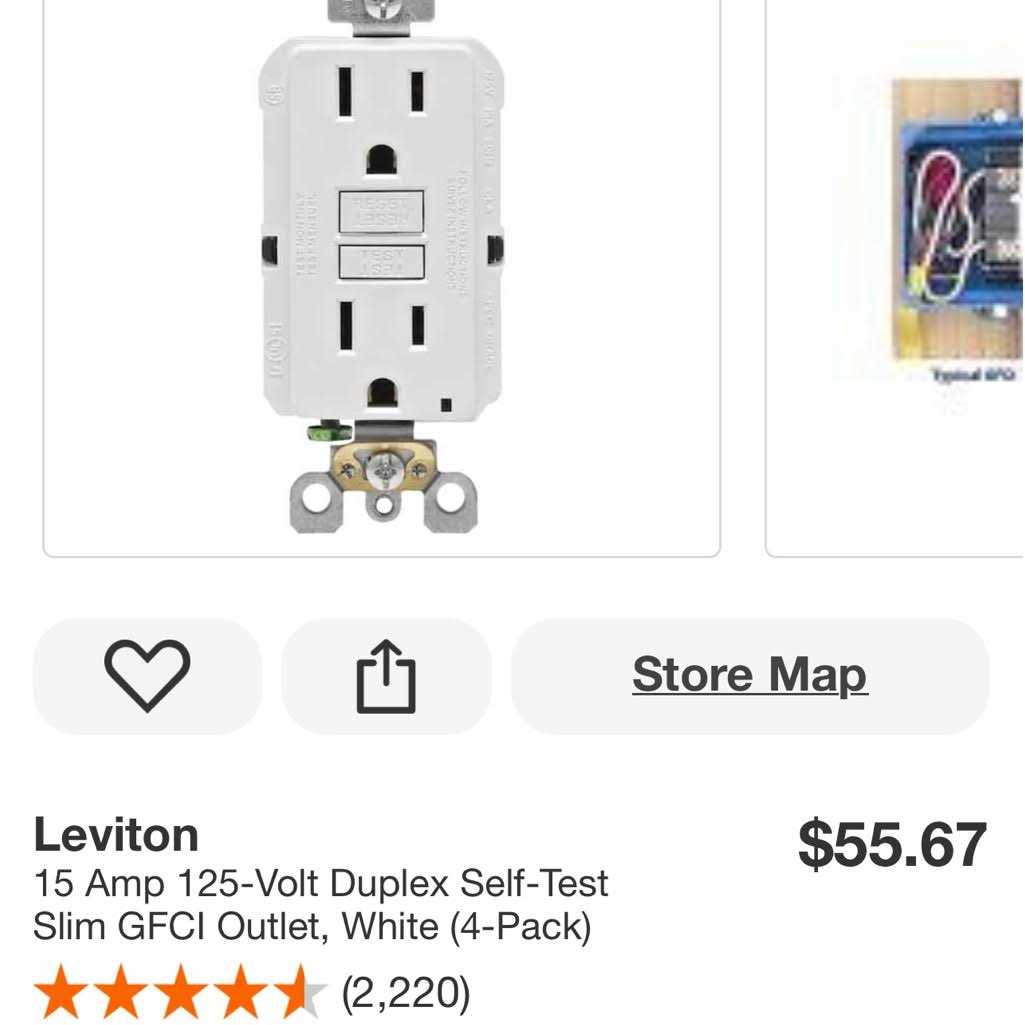 Leviton 15 Amp 125-Volt Duplex Self-Test Slim GFCI Outlet - Cheap Fitting