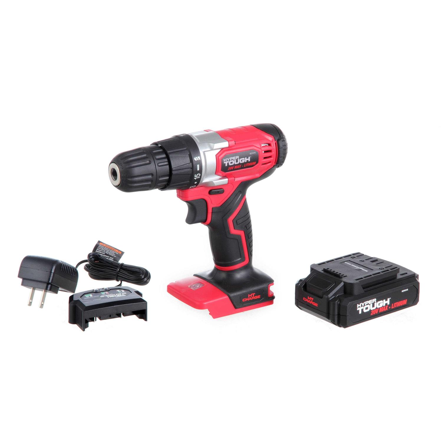 Hyper Tough AQ90082G HT Charge 20V Max Lithium Ion Drill 70 Piece Project Kit - Cheap Fitting