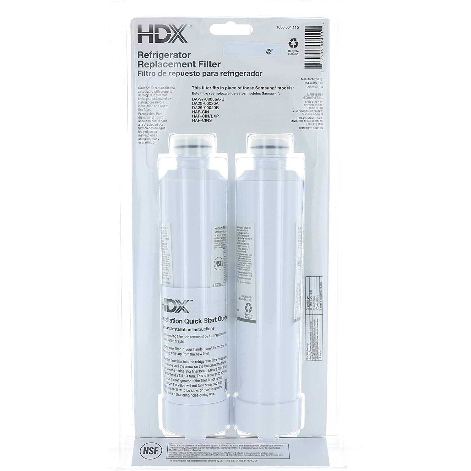 Hdx Fms-2 Replacement Water Filter / Purifier for Samsung Refrigerators - Cheap Fitting