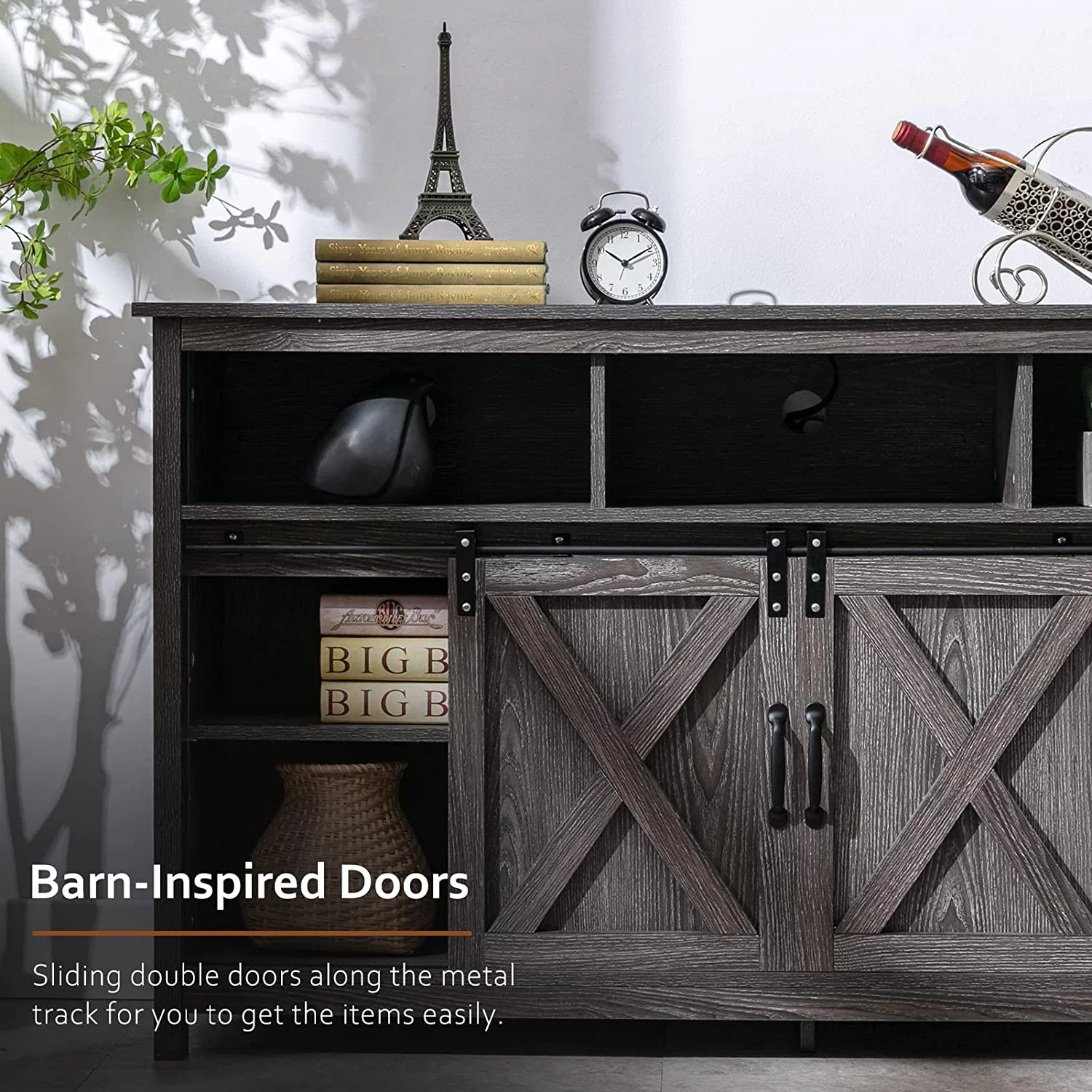 Yaoping Farmhouse Barn Door TV Cabinet Up to 65