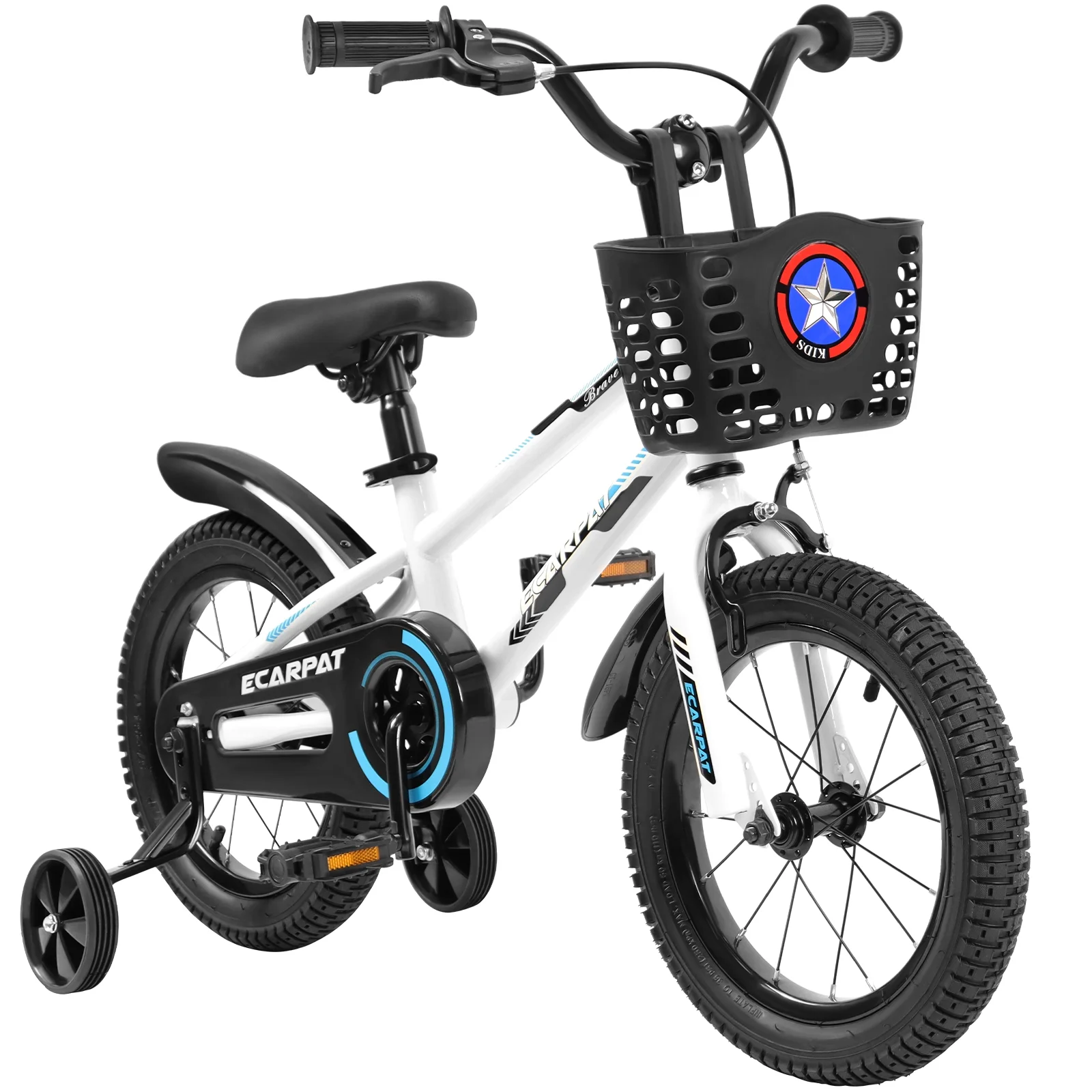 Arnahaishe Kids Bike 16 inch for 4-8 Years Old Boys & Girls Bicycle with Training Wheels, Bell, Basket and Fender, White - Cheap Fitting