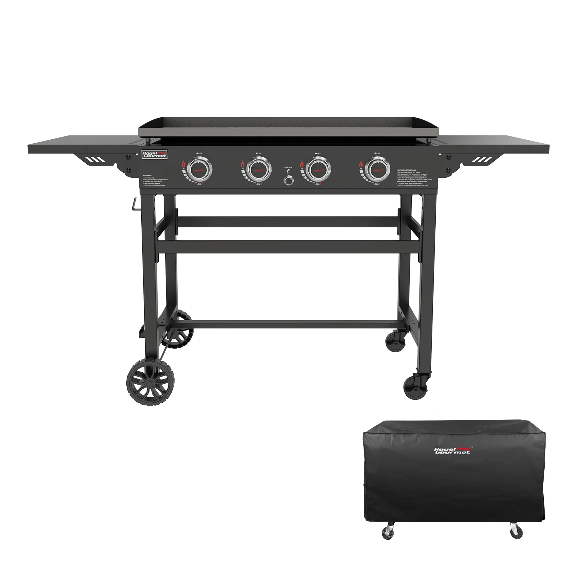 Royal Gourmet GB4001C 4-Burner 52000-BTU Propane Gas Grill Griddle, 36